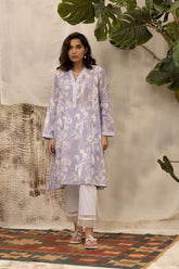DC-0476 PURPLE DIGITAL PRINTED KURTA